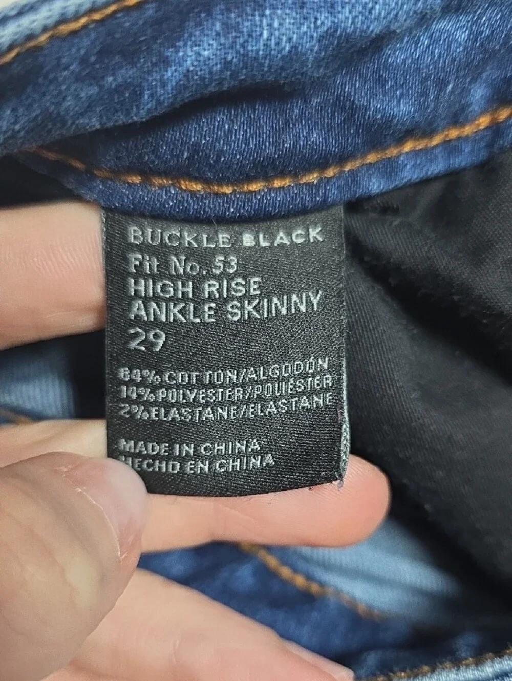 0791 Buckle Black Women's Mid-Rise Blue Ankle Jeans; 29